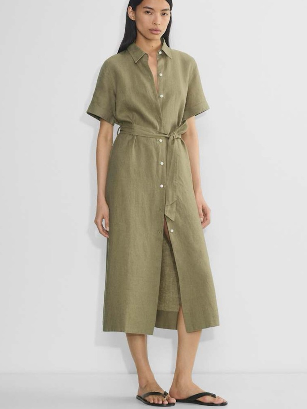 Aritzia Wilfred Eleta Linen Maxi Dress Small